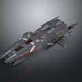 Futuristic Cosmic Spacecraft With Detailed Armored Hull And Advanced Thrusters