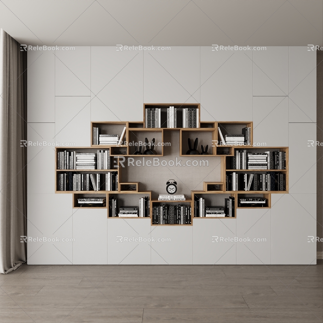 Modern Bookcase Decorative Cabinet 3d model