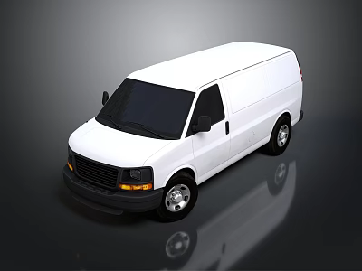 3D Rendered Modern White Commercial Van With Black Windows And Clean Exterior 3d model
