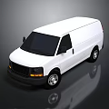 3D Rendered Modern White Commercial Van With Black Windows And Clean Exterior