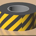 Industrial Equipment Safety Warning Tape Roll With Black Yellow Diagonal Stripes