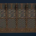 Wooden Partition Screen Furniture With Intricate Carved Patterns And Lattice Design