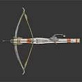 Handcrafted Crossbow Featuring Wooden Grip Metal Frame And Colorful Decorative Patterns