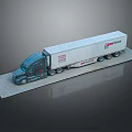 Schneider White Container Truck With Trailer And Company Logo Design