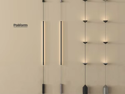 Sleek Modern Wall Lamps With Vertical Metallic Body And LED Illumination Features 3d model