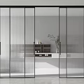 Modern Black Frame Glass Sliding Doors with Sleek Design for Interior Space