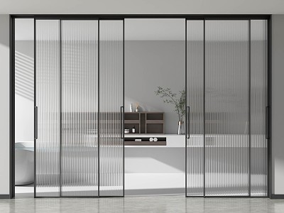 Modern sliding door glass sliding door 3d model