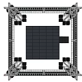 Large Scale Amusement Equipment Structure With Black Exterior Metal Frames And Lighting
