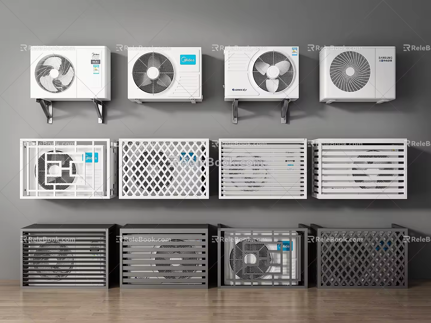 Modern air conditioner external unit 3d model