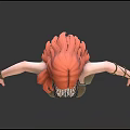 Woman With Red Hair Wearing Golden Dress And High Heels Front Back Views