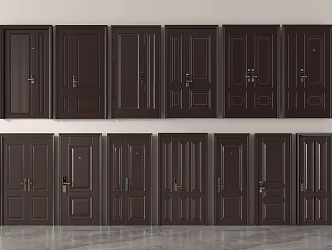 New Chinese-style security door single-door entry door burglars 3d model