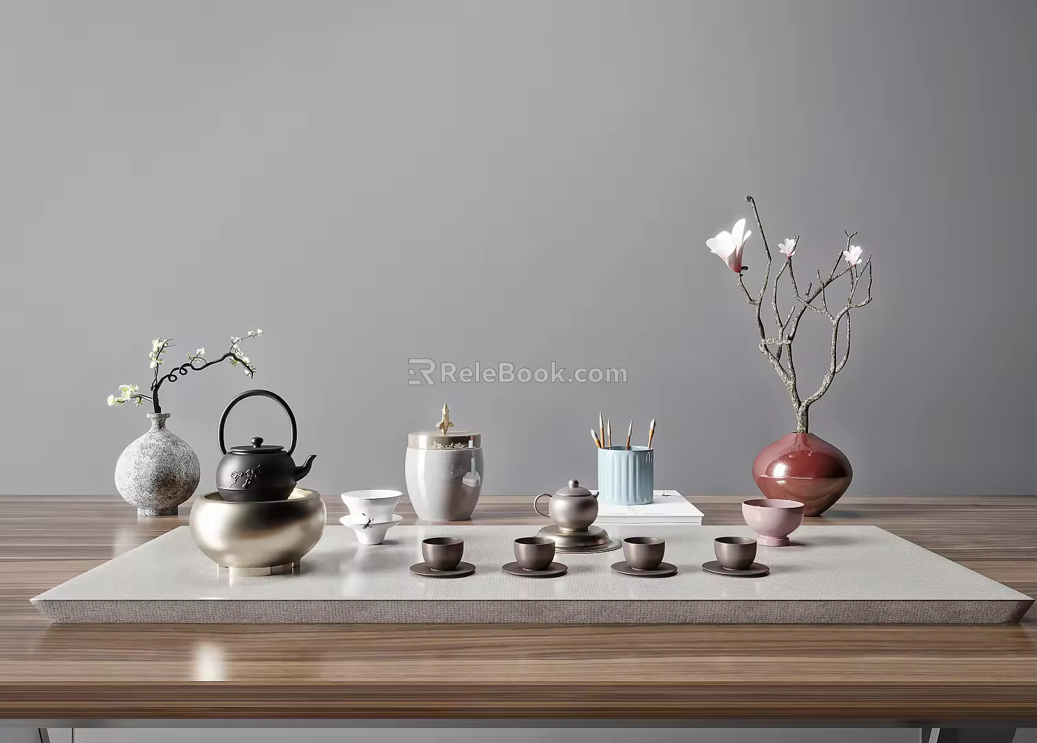 New Chinese Tea Set Tea Set Ornaments Combination 3d model
