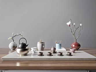 New Chinese Tea Set Tea Set Ornaments Combination 3d model