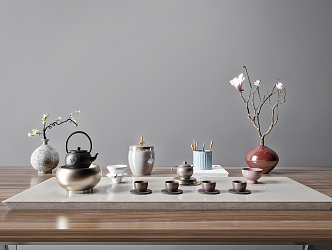 New Chinese Tea Set Tea Set Ornaments Combination 3d model