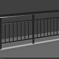 Sturdy Black Metal Railing with Vertical Bars and White Base Structure Design 3d model
