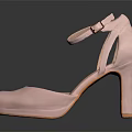Pink Patent Leather Women's High Heels With Ankle Strap And Round Toe Design