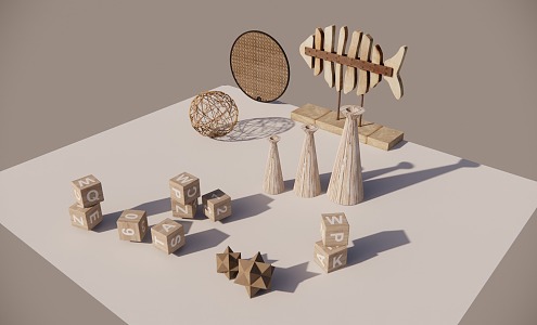 Ornaments wood products 3d model