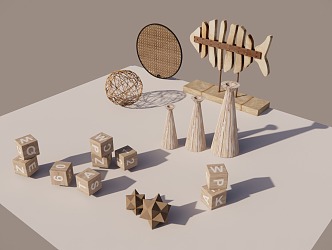 Ornaments wood products 3d model