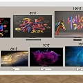 Wall Mounted TV Screens in 55 to 100 Inch Sizes with Various Displays