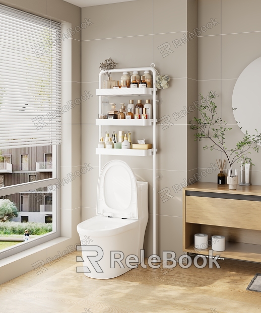 Modern Toilet Rack Bathroom Small Storage Rack Skin Care Cosmetics model