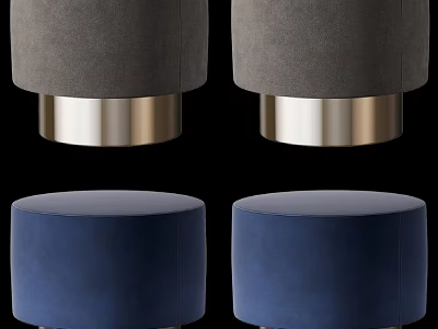 Modern Gray And Blue Velvet Accent Chairs With Gold Metal Bases 3d model