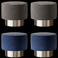 Modern Gray And Blue Velvet Accent Chairs With Gold Metal Bases