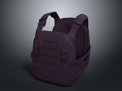 Purple Tactical Vest With Adjustable Straps And Multiple Utility Pockets 3d model