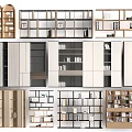 Modern Display Shelves With Multilayer Design Various Materials And Stylish Storage Styles 3d model