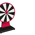 Red and Black Spinning Wheels with Stand Base and Pointer Design Decor 3d model