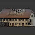 Traditional Residential Building Featuring Red Tiled Roof Multiple Chimneys Beige Walls And Black Wooden Frames