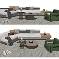 Modern Sofa Coffee Table Combination Sofa Coffee Table Combination Multiplayer Sofa Coffee Table 3d model