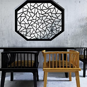 Table and chair combination 3d model