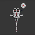 Futuristic Sci Fi Weapon Turret With Multiple Barrels Circular Base And Energy Core 3d model