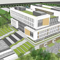 Modern Library Architecture Library School Architecture 3d model