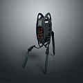 Mechanical Robot Character With Four Slender Legs Red Circular Component And Black Details