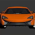 Orange Modern Sleek Sports Car with Black Roof Silver Wheels and Dark Surface Reflection