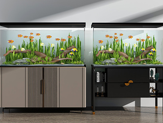 modern fish tank aquarium 3d model