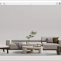 Modern sofa coffee table combination 3d model