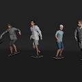 2024 New Character Model Sports Crowd Sports Skateboarding Multiplayer Group 3d model