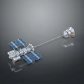 Detailed Space Station Model Featuring Solar Panels Modules And Docking Structure 3d model