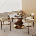 Middle style dining table and chair combination 3d model