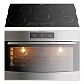 Sleek Modern Kitchen Appliances With Black Induction Cooktop And Stainless Steel Oven