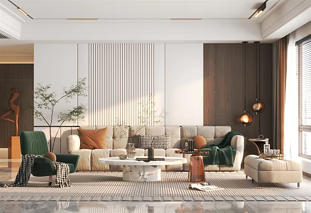 modern living room home living room 3d model
