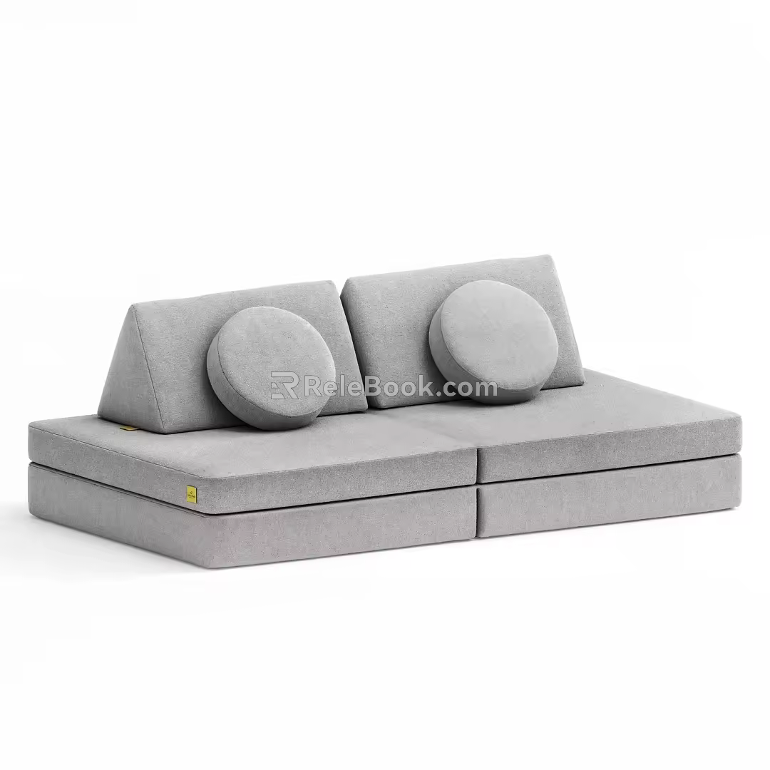 Nordic Assembled Sofa Children's Game Sofa Reading Corner Lazy Small Sofa DIY Multifunctional Assembled Sofa Cushion 3d model