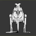 White Mechanical Kangaroo Skeleton Model With Intricate Mechanical Components Design 3d model