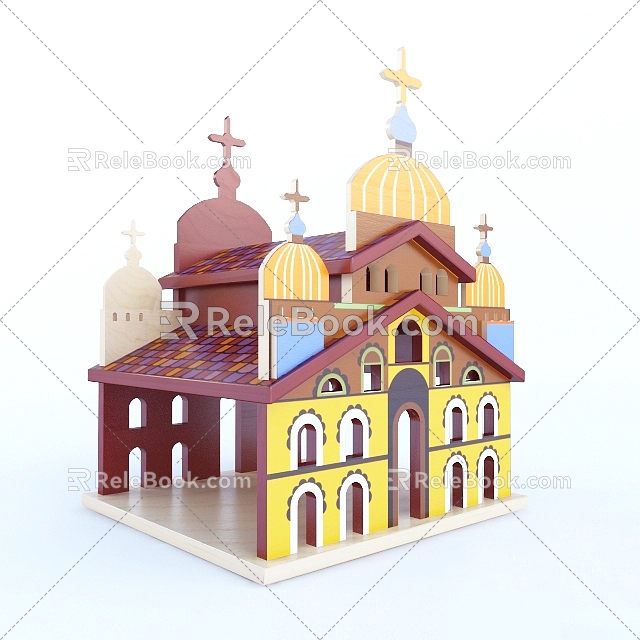 Building block toy house 3d model