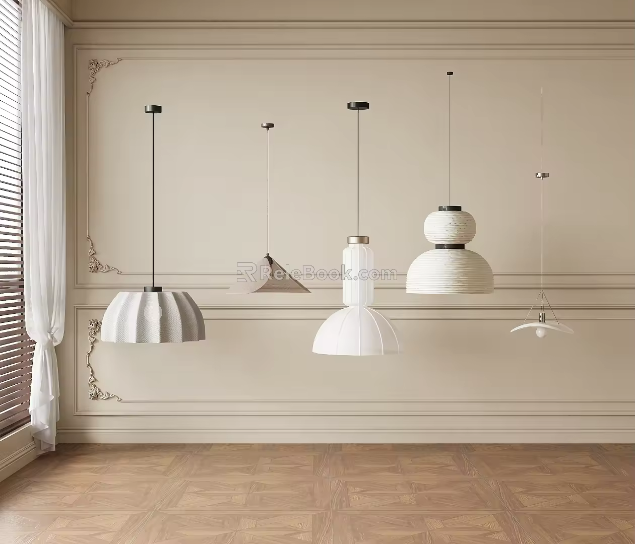Ancient style-Ji chandelier 3d model