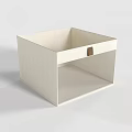 Beige Fabric Storage Basket With Square Design And Brown Label For Home Organizing