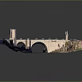 3D Detailed Topographic Map Featuring Castle River and Mountain Landscape