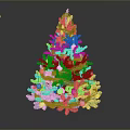 Festive Christmas Tree Decoration With Gold Silver Ornaments Star And Ribbon For Holiday Home Decor